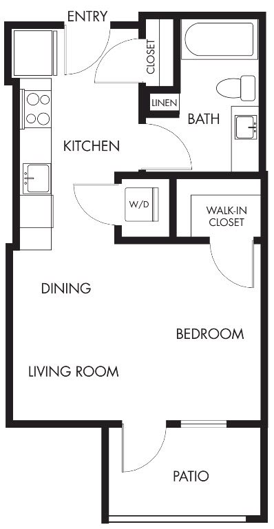 Anthology_Issaquah WA_Floor Plan_Podium P_One Bedroom One Bathroom Anthology_Issaquah WA_Floor Plan_Podium P_One Bedroom One Bathroom